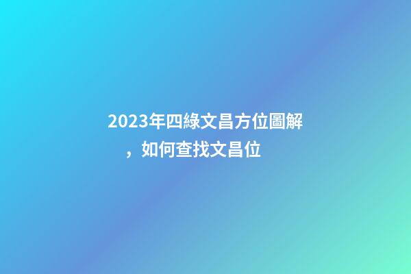 2023年四綠文昌方位圖解，如何查找文昌位